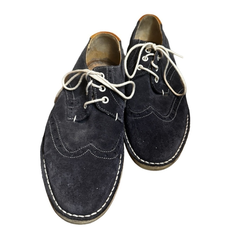 TED BAKER LONDON Men's US 8 Suede Leather Wingtip Oxford Derby Shoes Jamfro Blue - Picture 6 of 17